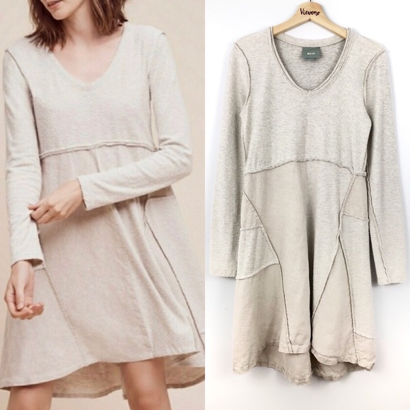 Anthropologie Dresses & Skirts - Anthropologie l Maeve Cream Cotton Linen Dress XS